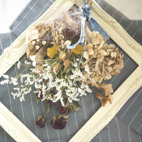 ダリア】ドライフラワーのスワッグ ドライフラワー Bunny flower