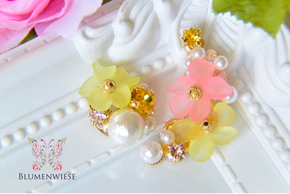 Hibiscus flower earcuff set 第1張的照片