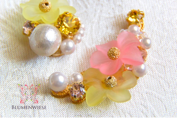 Hibiscus flower earcuff set 第2張的照片