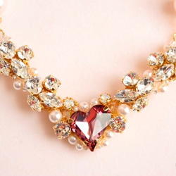 Wedding heart necklace <antique pink> 第2張的照片