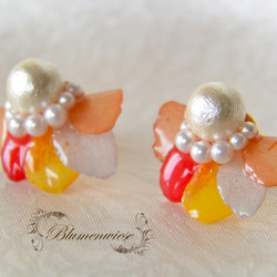 Flower petal earrings 2枚目の画像