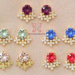 Colorful flower earrings 第1張的照片