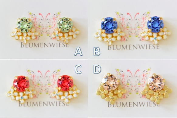 Colorful flower earrings 第2張的照片