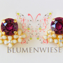 Colorful flower earrings 第3張的照片