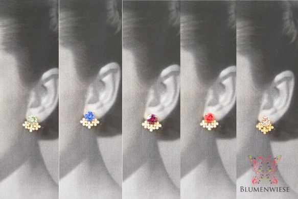 Colorful flower earrings 第4張的照片