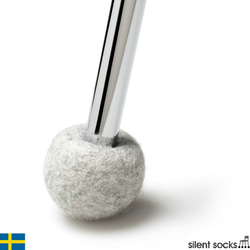 北欧家具 スウェーデン サイレントソックス ナチュラルグレイ 4個 20-27mm 椅子 キャップ 2枚目の画像