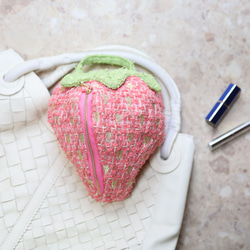 Strawberry Pouch Tweed [L] Salmon Pink ★ 定做 ★ 第2張的照片