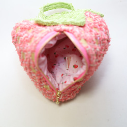 Strawberry Pouch Tweed [L] Salmon Pink ★ 定做 ★ 第4張的照片