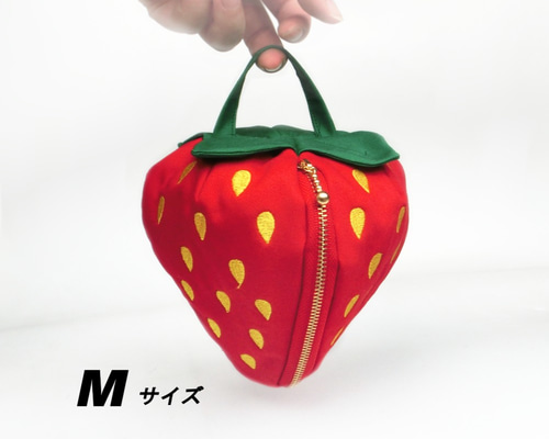 いちごポーチ【 M 】赤 ☆受注制作☆ ポーチ Arumi77 通販