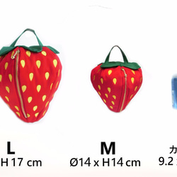 いちごポーチ【 M 】赤　★受注制作★ 4枚目の画像