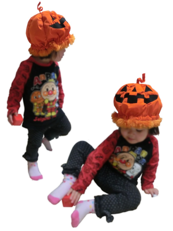 秋季幸運袋嬰兒南瓜帽和蜘蛛網杯墊 第2張的照片