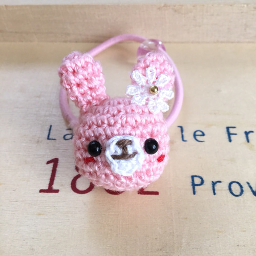 うさぎのあみぐるみヘアゴム 雑貨・その他 chihana 通販 3471948