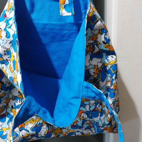 トートバッグ ドナルド柄 ポケット付き ハンドメイド トート