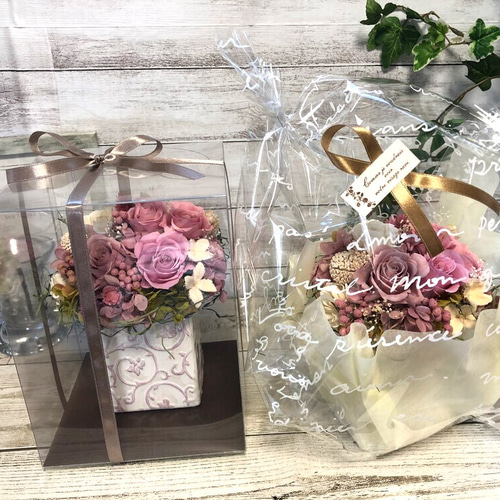 アンティークピンク プリザーブドフラワーアレンジ プリザーブド