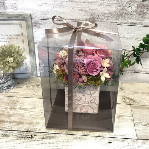 アンティークピンク プリザーブドフラワーアレンジ プリザーブド