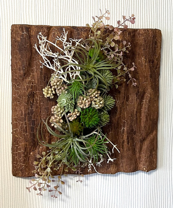 インテリアグリーン　フェイクグリーン　壁掛け　観葉植物　造花　アーティフィシャルフラワー　多肉植物　エアープランツ 2枚目の画像