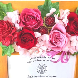 フォトフレーム　preserved flower red rose photo frame （受注製作） 4枚目の画像