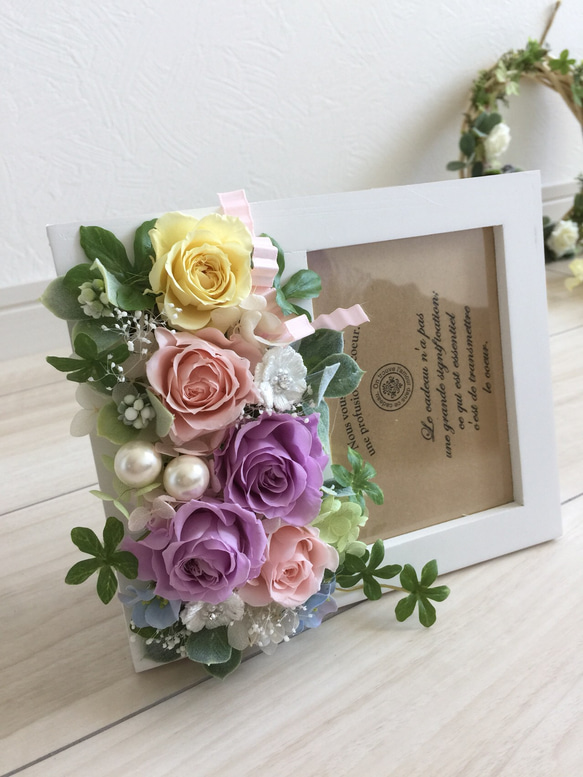 preserved flower photo frame  pastel  受注製作 3枚目の画像