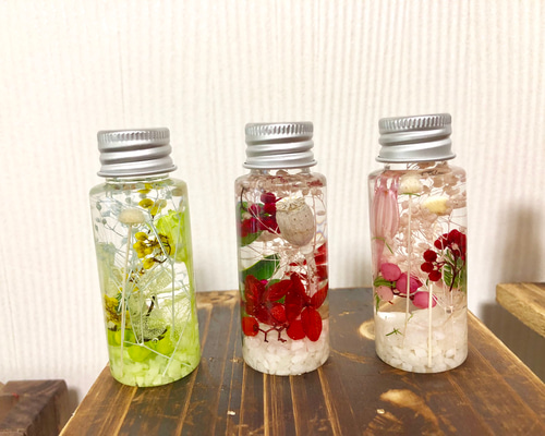 deuxRドライフラワー ハーバリウム 3本セット植物標本ボタニカルボトル deuxRドライフラワー ハーバリウム 3本セット植物標本ボタニカル