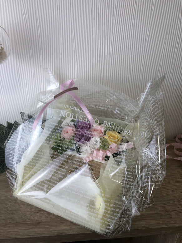 preserved flower photo frame  purple  受注製作 写真立て フォトフレーム 6枚目の画像