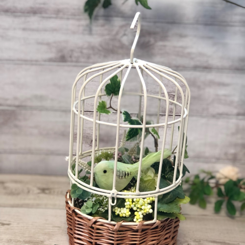 フェイクグリーン インテリア バードゲージ 造花 アーティフィシャル