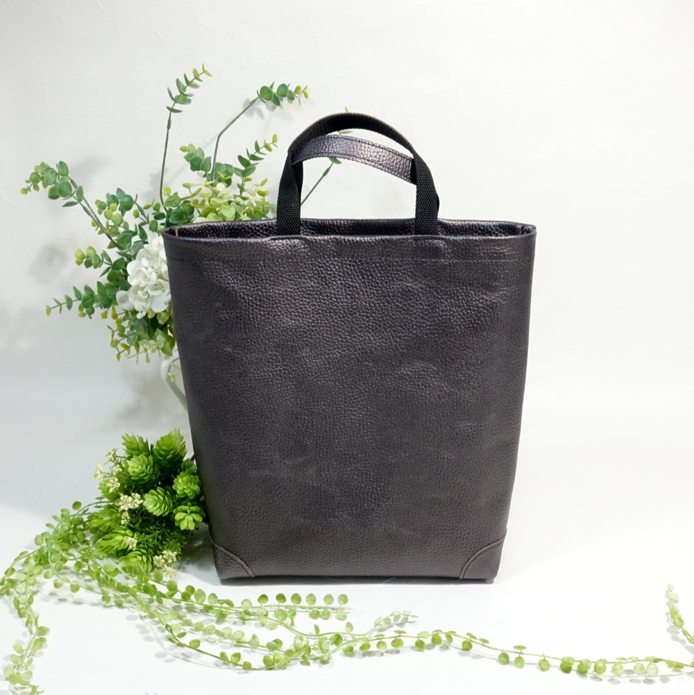 100%天然牛革職人の手作り品！！ Brandon Cross/Tote back _ 8色 1306)牛革☆ブロンズ系メタリック色のシンプルトート7 バケツ