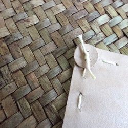 (1401)カゴバッグ★ヌメ革を手縫いしたオンリーワン 6枚目の画像