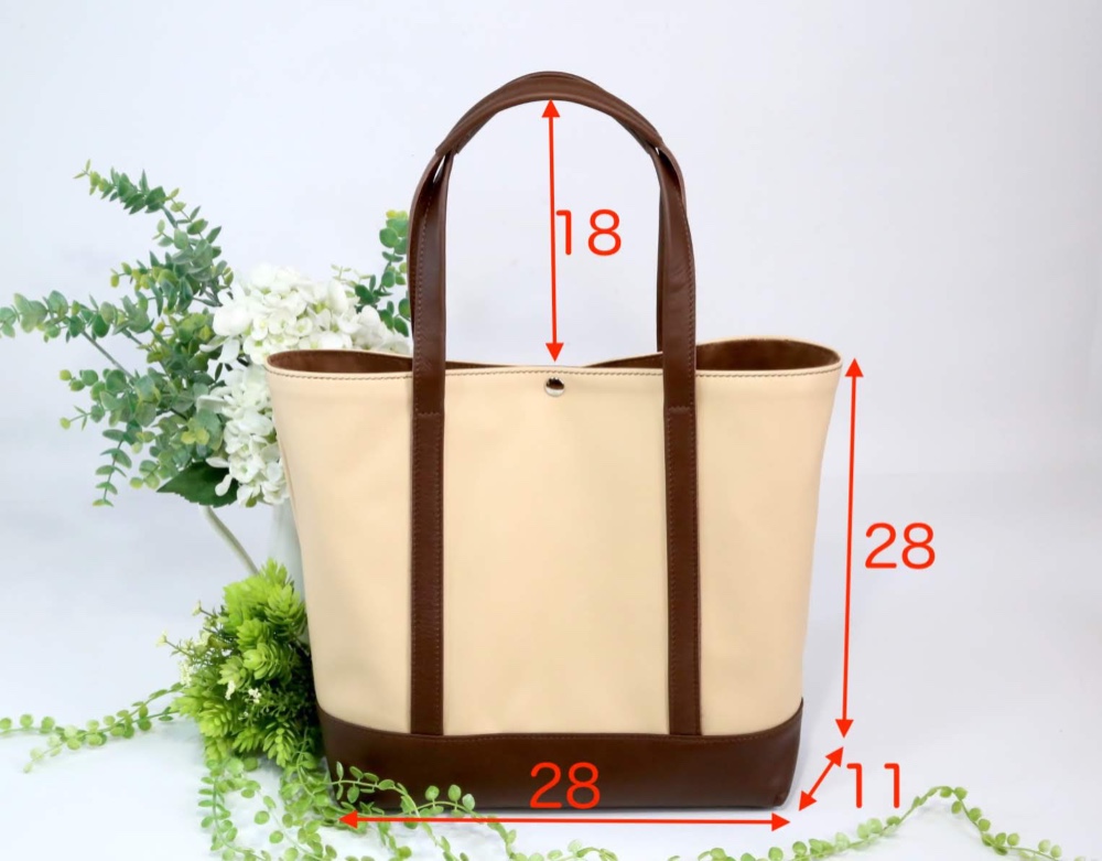 牛革★柔らかい革を組み合わせたトート★焦げ茶系2(9302)