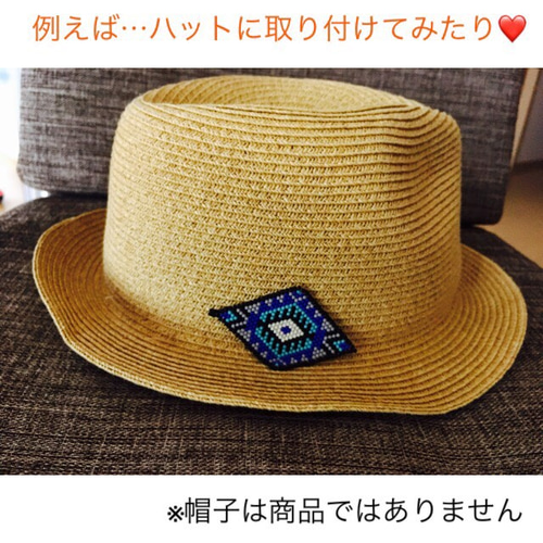 ネイティブアメリカンスタイル　ハットマイン　ブルーダイヤモンド　ハンドメイド作品 ネイティブアメリカンスタイル ネイティブアメリカンスタイル ハット