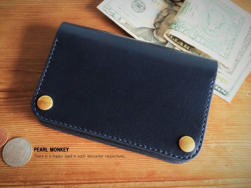本革手縫いのミドルトラッカーウォレット☆バイカーウォレット