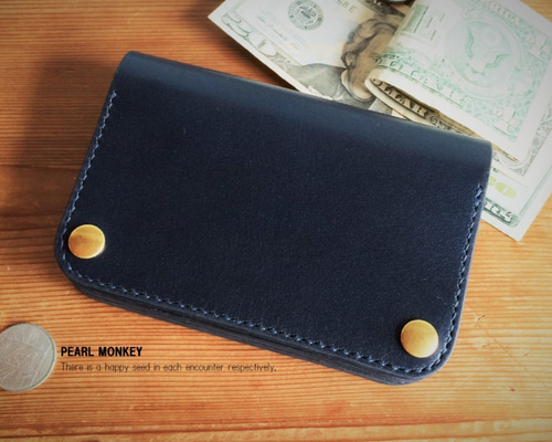 本革手縫いのミドルトラッカーウォレット☆バイカーウォレット