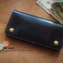 102ミドル　トラッカーウォレット　国産タンニン鞣しヌメ革【ブラック】 102ミドル トラッカーウォレット 国産タンニン鞣しヌメ革