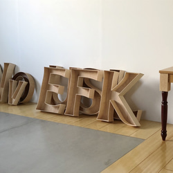 BENT WOOD LETTER SIGN / LARGE / E 1枚目の画像