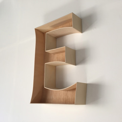 BENT WOOD LETTER SIGN / LARGE / E 3枚目の画像