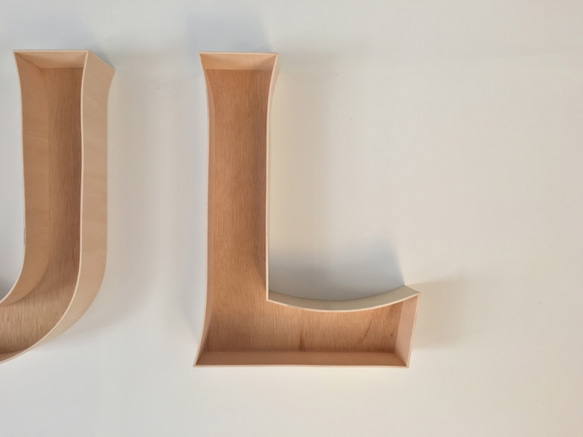 BENT WOOD LETTER SIGN / LARGE / L 3枚目の画像