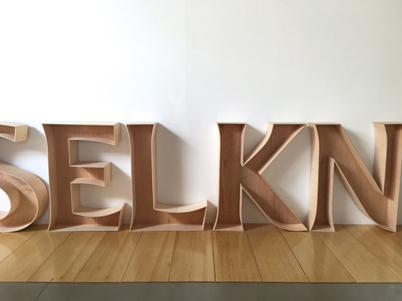 BENT WOOD LETTER SIGN / LARGE / L 4枚目の画像