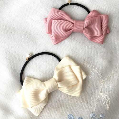 親子お揃い♡simple トリプルリボンのヘアゴム　普段使い・フォーマル 親子お揃い♡入園入学 シックな大人リボン ヘアゴム - ＊Belles