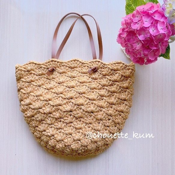 SALE ＊shell stitch marché＊ かごバッグ　軽量バッグ　 4枚目の画像