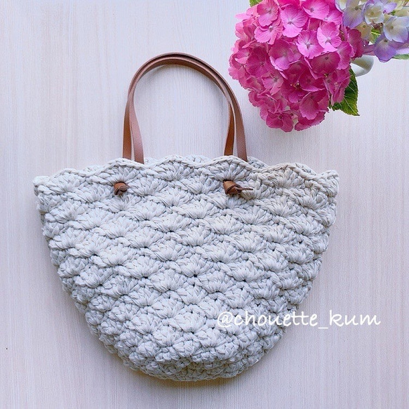 SALE ＊shell stitch marché＊ かごバッグ　軽量バッグ　 5枚目の画像