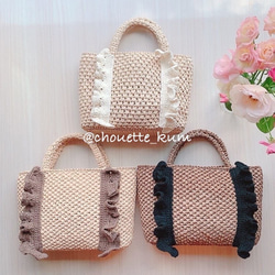 SALE価格　在庫限り＊side frill mini tote＊サイドフリルミニトート　 1枚目の画像