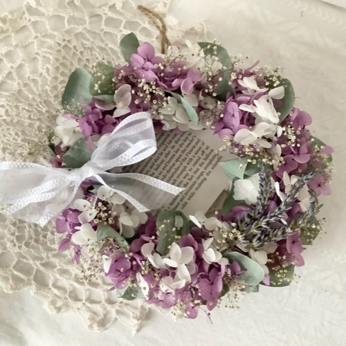 ポポラスベリー ユーカリ アナベル 紫陽花 ナチュラル グリーン リース