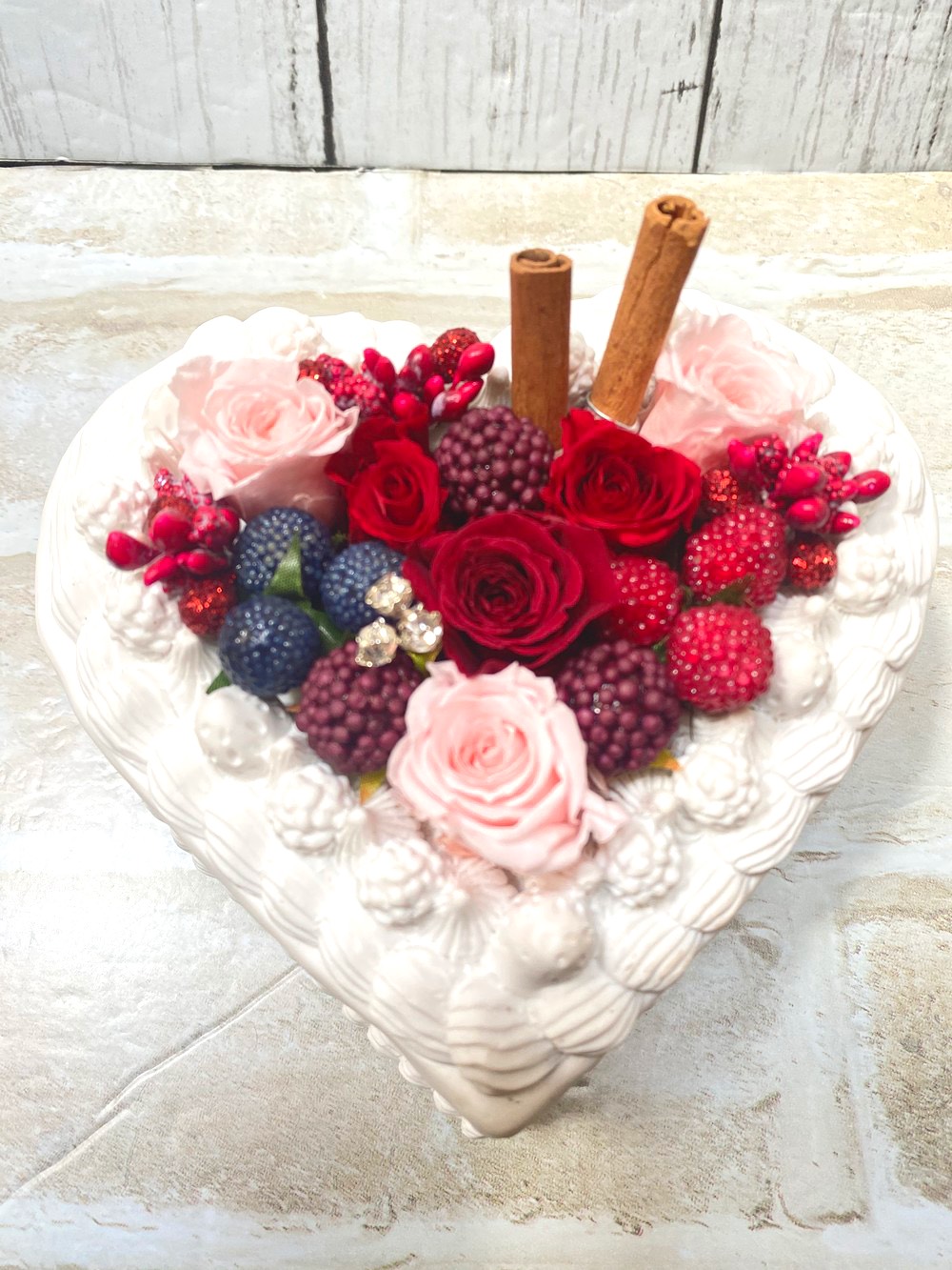 ハート プリザーブドフラワーケーキ ギフトケース付き☆