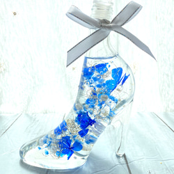 －再販－  ガラスの靴ハイヒール形  ハーバリウム  ブルー系 1枚目の画像