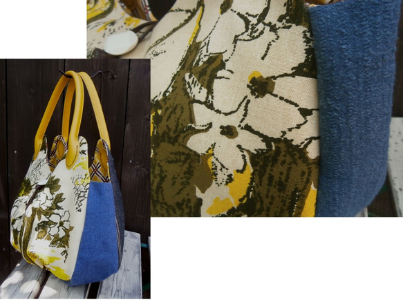 ぽってりバッグ、森の黄花 3枚目の画像