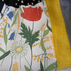 竹持ち手バッグ、黄色野の花 2枚目の画像