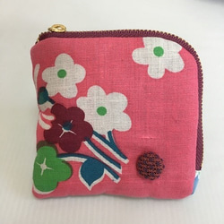 【免費送貨】方袋硬幣盒粉紅色和花 第1張的照片