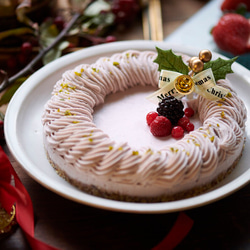クリスマスケーキ（12cm）ビーガンローストロベリーケーキ※卵・乳製品・小麦・白砂糖不使用　ヴィーガン&グルテンフリー 3枚目の画像