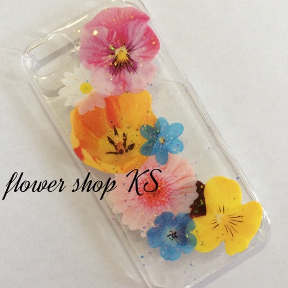 ゆきページ★押し花ケース Android全機種対応iPhoneケースも♪夏の大人気デザイン涼しげ花冠