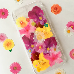 ゆきページ★押し花ケース Android全機種対応iPhoneケースも♪夏の大人気デザイン涼しげ花冠