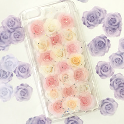 Android全機種対応まるでお姫様気分バラの花束のような押し花